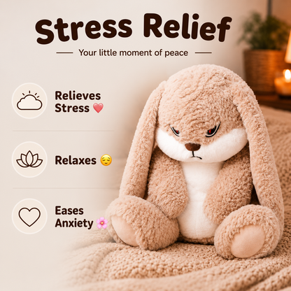 Adorable Grumpy Bunny Plush